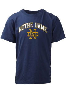 Wes and Willy Notre Dame Fighting Irish Boys Navy Blue Vintage Arch Short Sleeve T-Shirt
