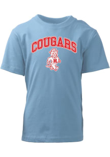 Wes and Willy Houston Cougars Boys Houston Blue Vintage Arch Short Sleeve T-Shirt