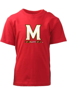 Wes and Willy Maryland Terrapins Youth Red Vintage Arch Short Sleeve T-Shirt
