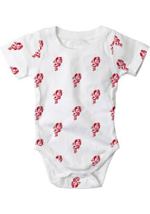 Wes and Willy Brutus Buckeye Ohio State Buckeyes Baby Red All Over Print Brutus Short Sleeve One P..
