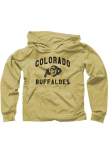 Wes and Willy Colorado Buffaloes Boys Gold No 1 Long Sleeve Hooded Sweatshirt