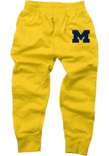 Wes and Willy Michigan Wolverines Youth Yellow Fleece Sweatpants