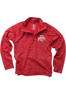 Wes and Willy Ohio State Buckeyes Youth Red Cloudy Yarn Primary Long Sleeve Quarter Zip Shirt