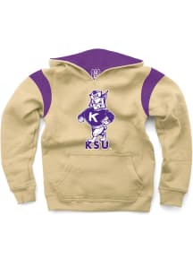 Wes and Willy K-State Wildcats Youth Tan Vault Raglan Long Sleeve Hoodie