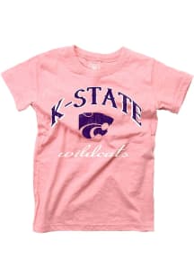 Wes and Willy K-State Wildcats Girls Pink Arch Mascot Chant Short Sleeve Tee