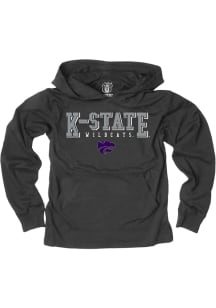 Wes and Willy K-State Wildcats Boys Black Name Drop Long Sleeve Hooded Sweatshirt