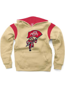 Brutus Buckeye  Wes and Willy Ohio State Buckeyes Youth Tan Vault Raglan Long Sleeve Hoodie