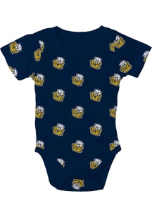 Wes and Willy Michigan Wolverines Baby Blue All Over Print Sailor Hat Short Sleeve One Piece
