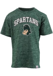Wes and Willy Michigan State Spartans Youth Green Vintage Arch Mascot Short Sleeve Fashion T-Shirt