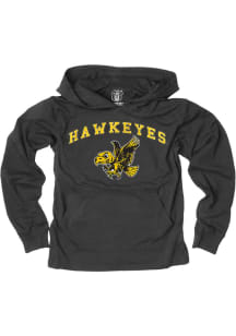Wes and Willy Iowa Hawkeyes Boys Black Vintage Arch Mascot Long Sleeve Hooded Sweatshirt