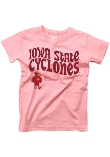 Wes and Willy Iowa State Cyclones Girls Pink Arch Mascot Chant Short Sleeve T-Shirt