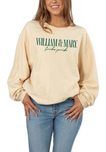 William & Mary Tribe Womens Natural Classic Ovre Script Crew Sweatshirt