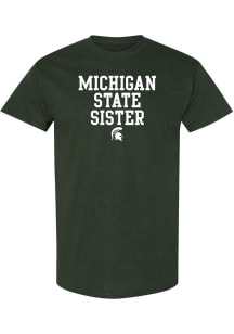 Michigan State Spartans Womens Green Basic Block Sister Short Sleeve T-Shirt