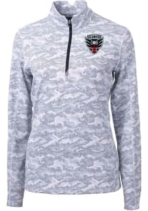 Cutter and Buck DC United Womens Charcoal Traverse Camo Qtr Zip