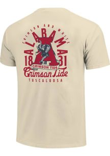 Alabama Crimson Tide Ivory Mascot Overlay Short Sleeve T Shirt