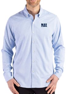 Cutter and Buck Jackson State Tigers Mens Light Blue Gingham LS Woven Long Sleeve Dress Shirt