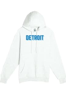 Detroit Womens White 100 Drop Shadow Rhinestone Wordmark Hooded Sweatshirt