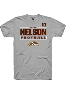 Egypt Nelson Western Michigan Broncos Grey Football NIL Stacked Box Short Sleeve Player T Shirt