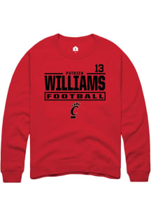 Patrick Williams Cincinnati Bearcats Mens Red Football NIL Stacked Box Player Crew