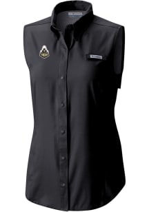 Columbia Purdue Boilermakers Womens Black Heat Seal Omni Wick Tamiami Polo Shirt