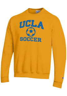 Champion UCLA Bruins Mens Gold Soccer Icon Powerblend Long Sleeve Crew Sweatshirt