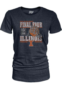 Blue 84 Illinois Fighting Illini Womens Navy Blue 2026 Men's Basketball Final Four Bound Short Sle..