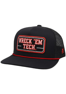 Hooey Texas Tech Red Raiders Black Rectangle Patch Trucker Youth Adjustable Hat