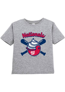 Washington Nationals Toddler Grey Ice Cream Helmet Short Sleeve T-Shirt