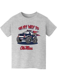 Vive La Fete Ole Miss Rebels Youth Grey On My Way Short Sleeve T-Shirt