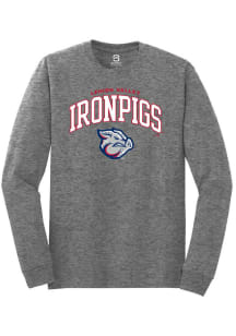 Summit Sportswear Lehigh Valley Ironpigs Graphite Arch Mascot Long Sleeve T Shirt