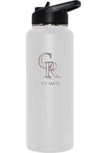 Colorado Rockies Dad 34oz Stainless Steel Bottle - White