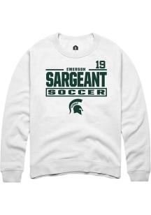 Emerson Sargeant Michigan State Spartans Mens White NIL Stacked Box Player Crew