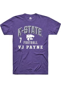VJ Payne  K-State Wildcats Purple Rally Football NIL Arch Logo Short Sleeve T Shirt