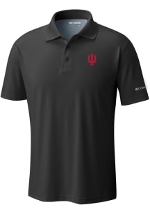 Columbia Indiana Hoosiers Mens Black Heat Seal Low Drag Offshore Short Sleeve Polo