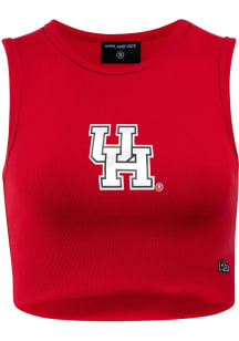 Hype and Vice Houston Cougars Womens Red Cut Off Tank Top