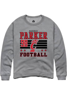 Marquaze Parker Cincinnati Bearcats Mens Grey Football NIL Striped Player Crew