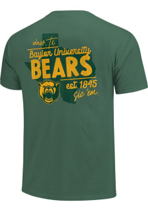 Baylor Bears Green Gradient State Short Sleeve T Shirt