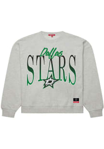 Mitchell and Ness Dallas Stars Womens Grey Hockey Night Crew Sweatshirt