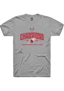 Summit Sportswear Ball State Cardinals Grey MAC 2026 Men's Outdoor Track & Field Champions Short S..