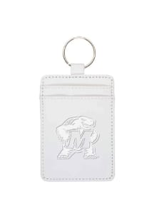 Maryland Terrapins Leatherette Vertical ID Keychain - White