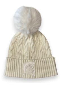 Lusso Michigan State Spartans White Audrey Tonal Patch Womens Knit Hat