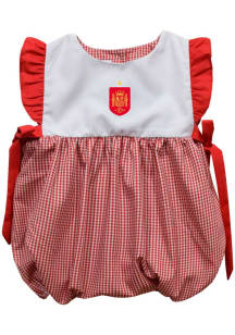 Vive La Fete Spain National Team Baby Girls Red Charlotte Short Sleeve Dress