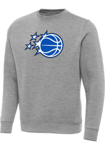 Antigua Orlando Magic Mens Grey Full Front Victory Big and Tall Crew Sweatshirt