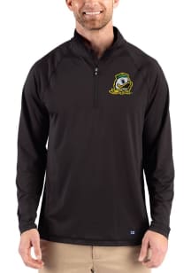 Cutter and Buck Oregon Ducks Mens Black Prospect Eco Big and Tall Qtr Zip