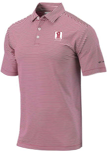 Columbia Oklahoma Sooners Mens Crimson Vault Heat Seal Omni Wick Club Invite Short Sleeve Polo