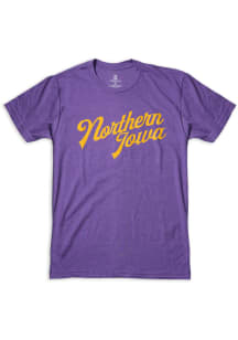 Bozz Prints Northern Iowa Panthers Purple Name Script Short Sleeve T Shirt