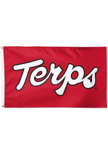 Maryland Terrapins 3x5 Vintage Script Silk Screen Grommet Flag - Red