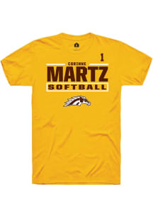 Corinne Martz Western Michigan Broncos Gold NIL Stacked Box Short Sleeve Player T Shirt