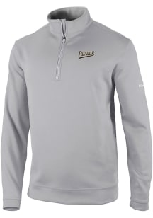 Columbia Purdue Boilermakers Mens Grey Vault Heat Seal Omni Wick Wickhams Hills Long Sleeve Qtr Zi..
