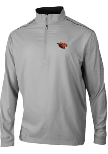 Columbia Oregon State Beavers Mens Grey Heat Seal Bogey's Paradise Long Sleeve Qtr Zip Pullover
